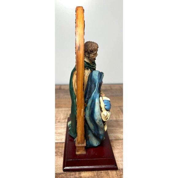 Christmas Holy Family Religious Statue Ornate Arch Frame Collectible Decor - Picture 3 of 6